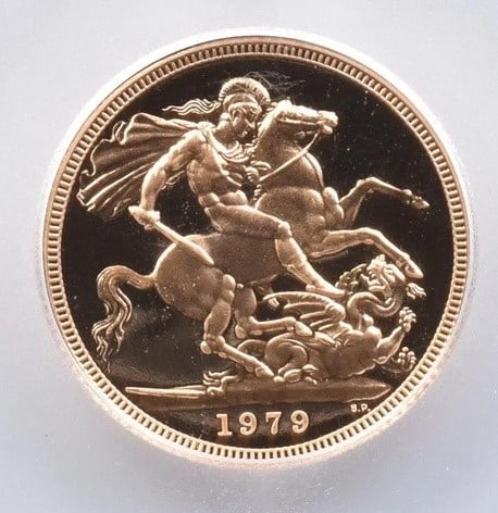 1979 GREAT BRITAIN GOLD SOVEREIGN: 1979 Great Britain Gold Sovereign Grade : PR70 Composition : Gold Denomination : Not Specified Year : 1979 Country of Origin : none Mint Location : none Brand/Mint : none Accesso