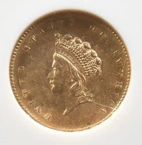 1855 $1 INDIAN PRINCESS HEAD GOLD DOLLAR TYPE (1 of 2)