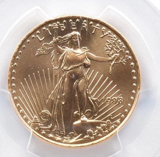 1998 $25 AMERICAN GOLD EAGLE 1/2 OZ GOLD (1 of 2)