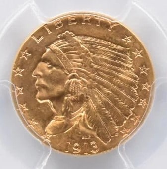 1913 $2.50 INDIAN HEAD GOLD QUARTER EAGLE (1 of 2)
