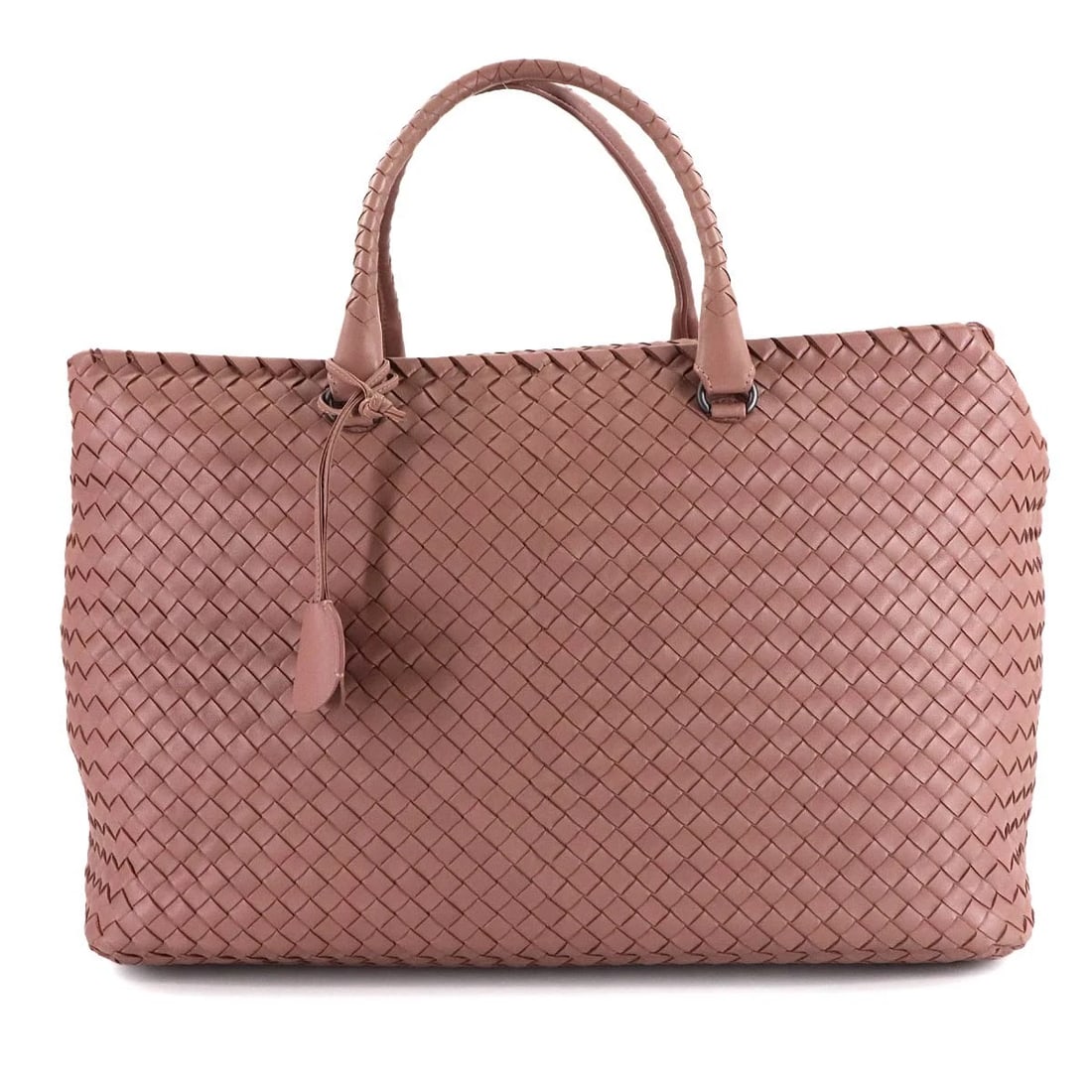 BOTTEGA VENETA INTRECCIATO BOSTON BAG LEATHER PINK PURSE: BOTTEGA VENETA Intrecciato Boston Bag Leather Pink Purse Brand: BOTTEGA VENETA Type: Boston Bag Material: Leather Color: Pink Size: W 15.75 inch, H 10.63 inch, D 8.66 inch Handle 18.1inch (46cm)