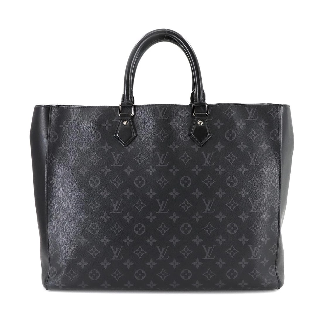 LOUIS VUITTON MONOGRAM ECLIPSE GRAND SAC TOTE BAG BLACK: LOUIS VUITTON Monogram Eclipse Grand Sac Tote Bag Black Brand: LOUIS VUITTON Type: Tote Bag Material: Monogram Eclipse Canvas Color: Monogram Eclipse Size: W 16.34 inch, H 12.99 inch, D 5.51 inch