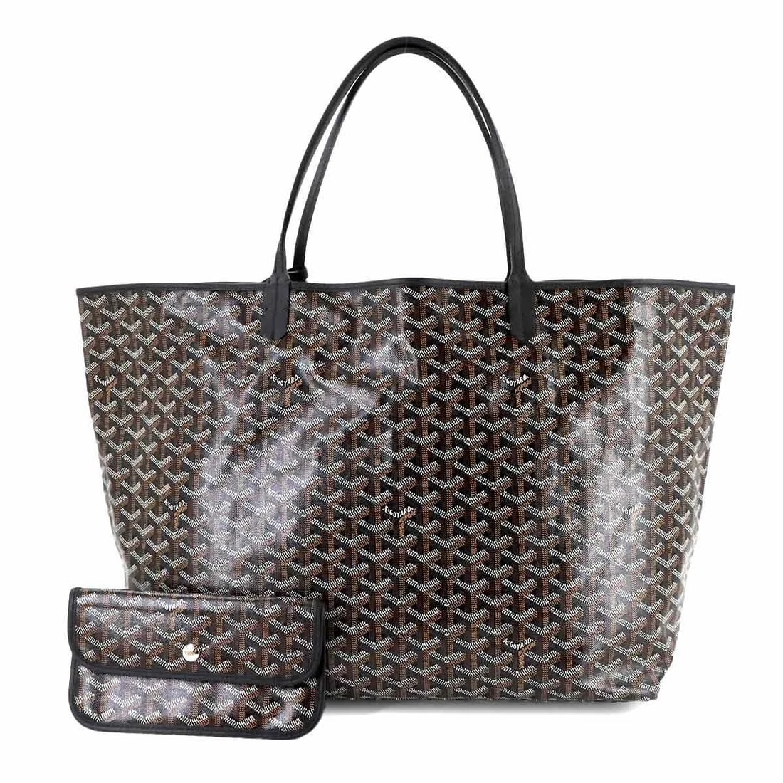 GOYARD SAINT LOUIS GM TOTE BAG PVC LEATHER BLACK UNISEX: GOYARD Saint Louis GM Tote Bag PVC Leather Black Unisex Brand: GOYARD Type: Tote Bag Material: PVC , Leather Color: Black Size: W 15.35 inch, H 12.60 inch, D 7.28 inch Handle 18.5inch (47cm) Acce