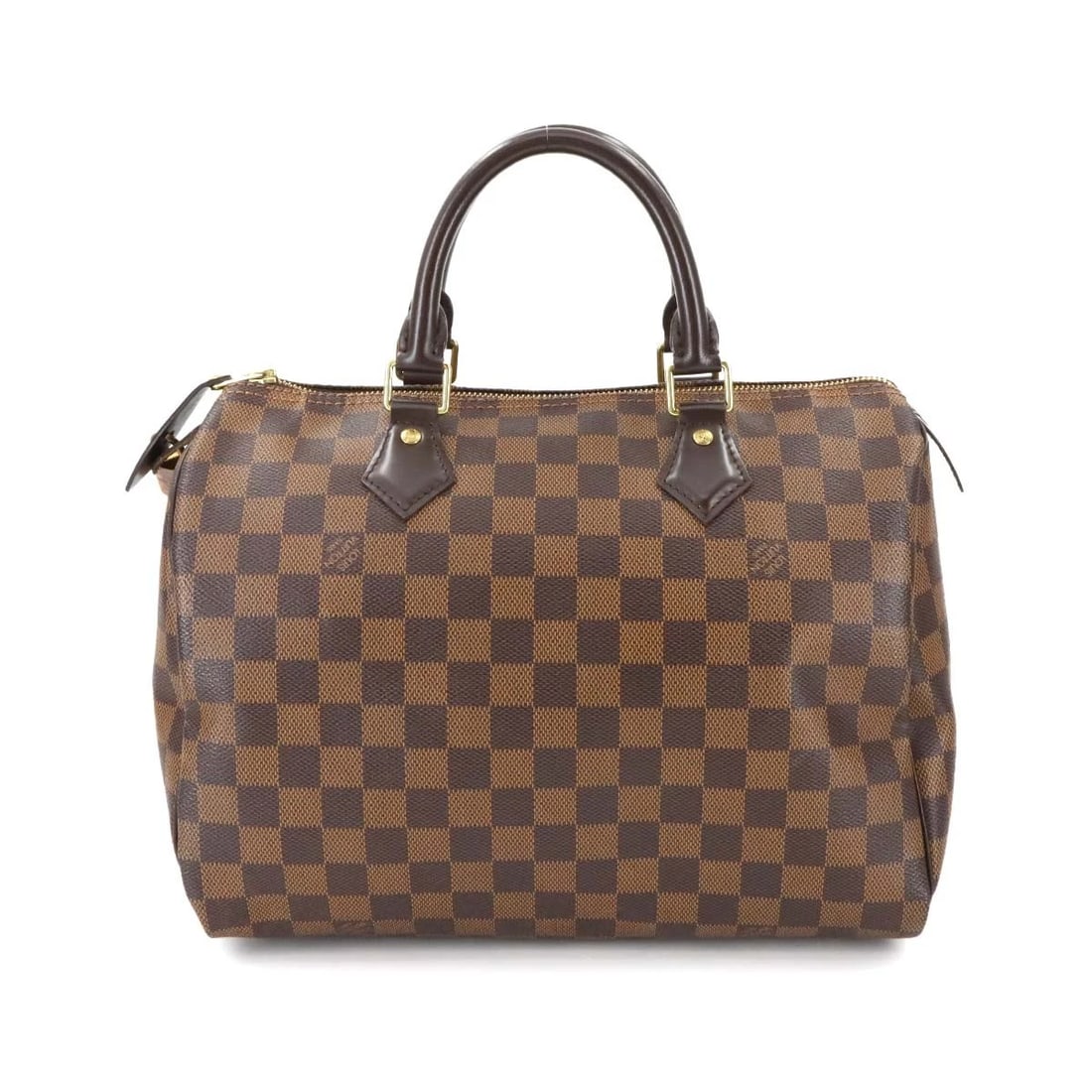 LOUIS VUITTON DAMIER SPEEDY 30 HAND BAG BROWN PURSE: LOUIS VUITTON Damier Speedy 30 Hand Bag Brown Purse Brand: LOUIS VUITTON Type: Hand Bag Material: Damier Canvas Color: Ebene Size: W 11.42 inch, H 8.66 inch, D 6.69 inch Handle 9.8inch (25cm) Acc