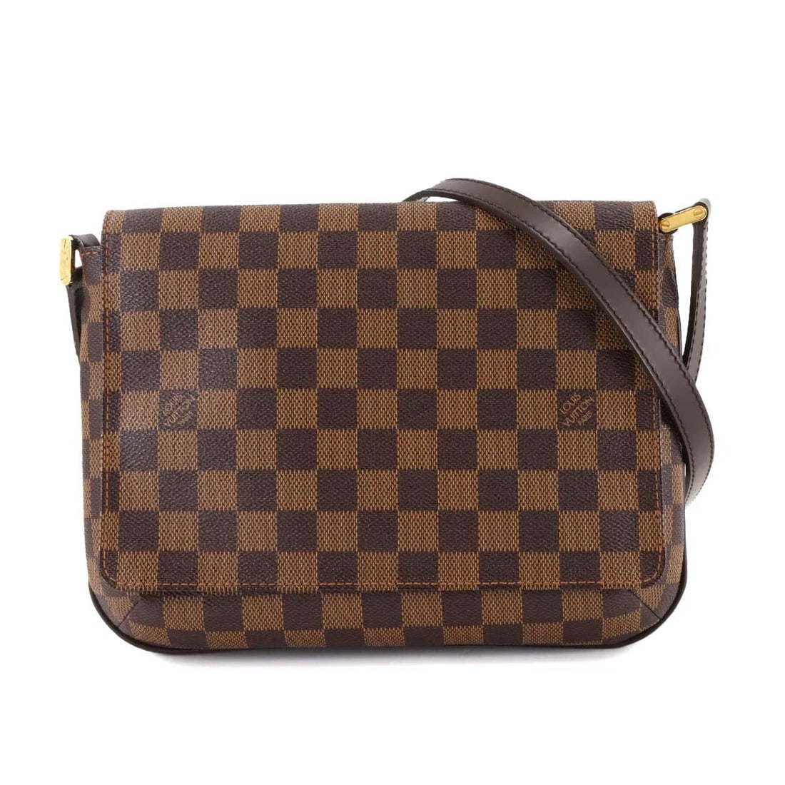 LOUIS VUITTON DAMIER MUSETTE TANGO LONG SHOULDER BAG EBENE: LOUIS VUITTON Damier Musette Tango Long Shoulder Bag Ebene Brand: LOUIS VUITTON Type: Shoulder Bag Material: Damier Canvas Color: Ebene Size: W 10.04 inch, H 7.48 inch, D 1.77 inch Shoulder 45.3in