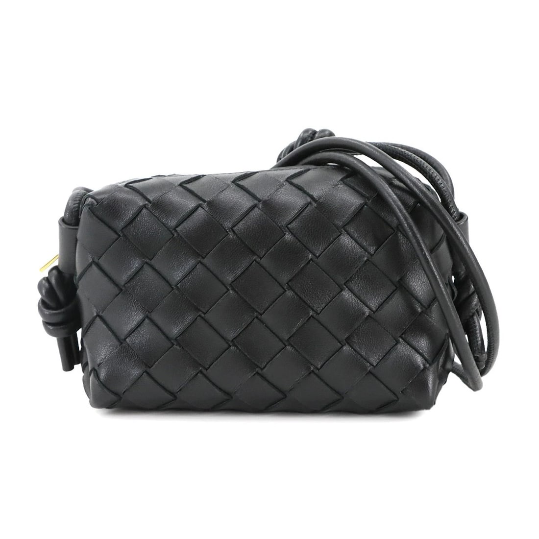 BOTTEGA VENETA INTRECCIATO CANDY LOOP CAMERA BAG SHOULDER: BOTTEGA VENETA Intrecciato Candy Loop Camera Bag Shoulder Brand: BOTTEGA VENETA Type: Shoulder Bag Material: Leather Color: Black Size: W 5.31 inch, H 3.35 inch, D 2.36 inch Shoulder 85inch (112cm