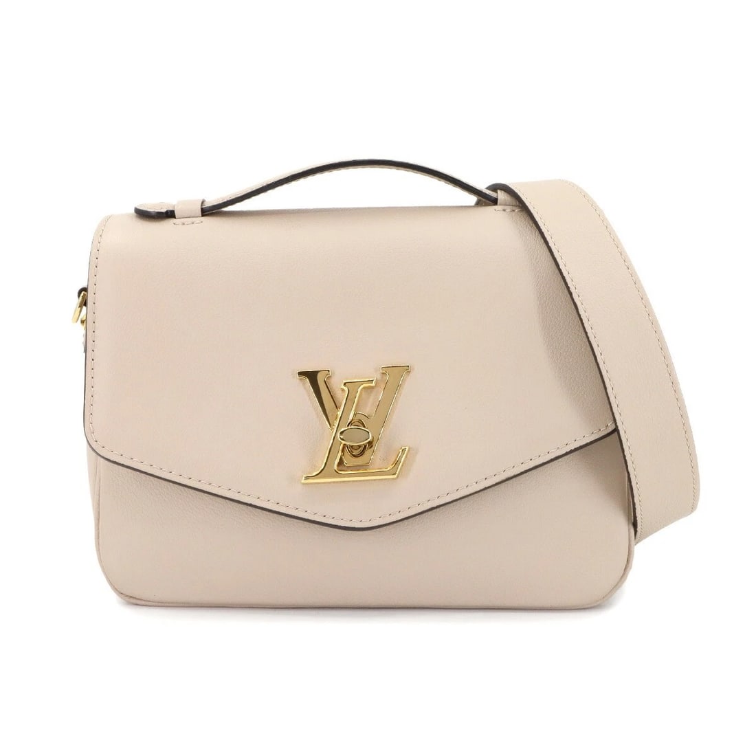 LOUIS VUITTON HAND SHOULDER BAG LEATHER GREIGE: LOUIS VUITTON Hand Shoulder Bag Leather Greige Brand: LOUIS VUITTON Type: Hand Bag / Shoulder Bag Material: Leather Color: Greige Size: W 8.66 inch, H 6.50 inch, D 2.76 inch Handle 5.5inch (14cm)