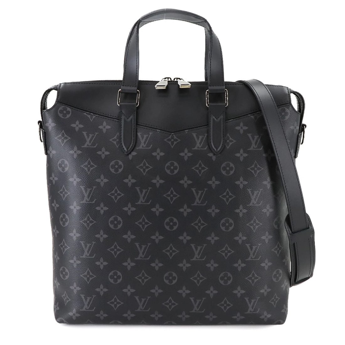 LOUIS VUITTON MONOGRAM ECLIPSE EXPLORER TOTE SHOULDER BAG: LOUIS VUITTON Monogram Eclipse Explorer Tote Shoulder Bag Brand: LOUIS VUITTON Type: Tote Bag / Shoulder Bag Material: Monogram Eclipse Canvas Color: Monogram Eclipse Size: W 13.39 inch, H 13.78 i