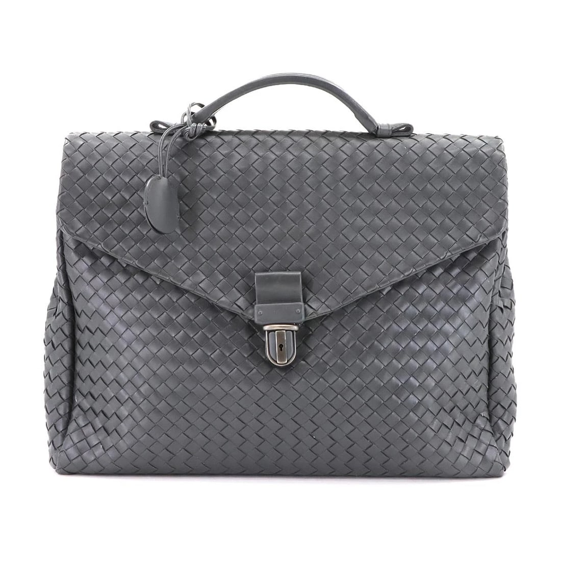 BOTTEGA VENETA INTRECCIATO BUISINESS BAG LEATHER GRAY: BOTTEGA VENETA Intrecciato Buisiness Bag Leather Gray Brand: BOTTEGA VENETA Type: Business Bag Material: Leather Color: Gray Size: W 15.16 inch, H 11.81 inch, D 2.95 inch Handle 7.5inch (19cm) Ac