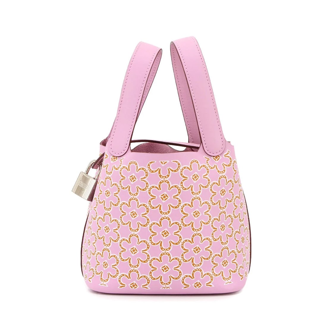 HERMES PICOTIN LOCK MICRO LUCKY DAISY HAND BAG SWIFT MAUVE SYLVESTRE: HERMES Picotin Lock Micro Lucky Daisy Hand Bag Swift Mauve sylvestre Brand: HERMES Type: Hand Bag Material: Swift Color: Mauve sylvestre , Cuivre , White Size: W 5.51 inch, H 4.72 inch, D 3.94 inc