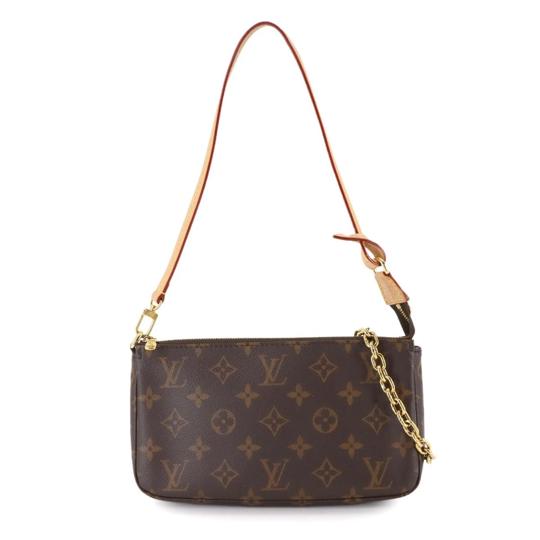 LOUIS VUITTON MONOGRAM POCHETTE ACCESSOIRES HAND SHOULDER BAG: LOUIS VUITTON Monogram Pochette Accessoires Hand Shoulder Bag Brand: LOUIS VUITTON Type: Hand Bag / Shoulder Bag Material: Monogram Canvas Color: Monogram Size: W 8.66 inch, H 5.12 inch, D 1.77 in