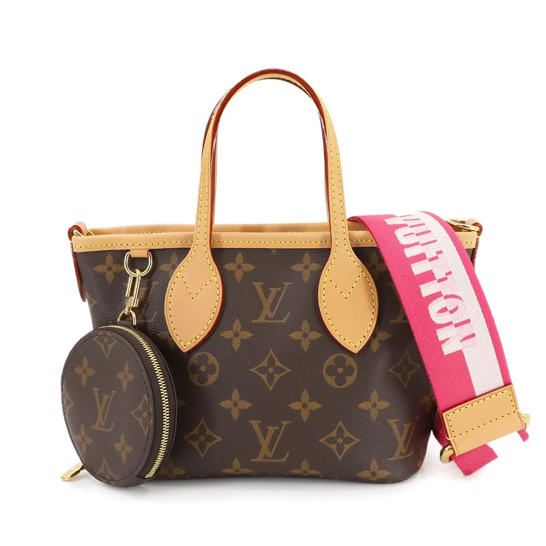 LOUIS VUITTON MONOGRAM NEVERFULL BB 2WAY HAND SHOULDER BAG: LOUIS VUITTON Monogram Neverfull BB 2way Hand Shoulder Bag Brand: LOUIS VUITTON Type: Hand Bag / Shoulder Bag Material: Monogram Canvas Color: Monogram , Rose Peony Size: W 6.69 inch, H 5.51 inch,