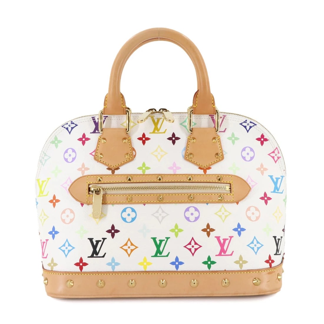 LOUIS VUITTON MONOGRAM MULTI COLOR ALMA HAND BAG BLANC WHITE: LOUIS VUITTON Monogram Multi Color Alma Hand Bag Blanc White Brand: LOUIS VUITTON Type: Hand Bag Material: Monogram Multicolor Canvas Color: Blanc Size: W 11.81 inch, H 9.06 inch, D 6.30 inch Hand