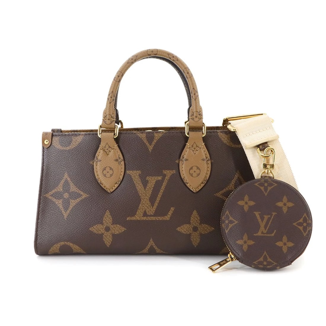 LOUIS VUITTON MONOGRAM GIANT ONTHEGO EAST WEST HAND SHOULDER BAG: LOUIS VUITTON Monogram Giant OnTheGo East West Hand Shoulder Bag Brand: LOUIS VUITTON Type: Hand Bag / Shoulder Bag Material: Monogram Giant Canvas , Monogram Reverse Canvas Color: Monogram Giant ,