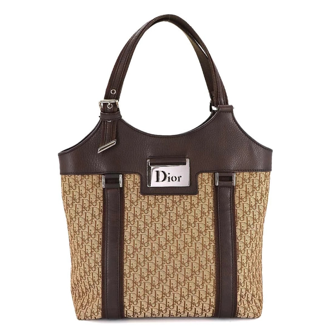 CHRISTIAN DIOR DIORISSIMO STREET CHIC TROTTER TOTE BAG CANVAS BROWN: Christian Dior Diorissimo Street Chic Trotter Tote Bag Canvas Brown Brand: Christian Dior Type: Tote Bag Material: Canvas , Leather Color: Brown , Beige Size: W 9.84 inch, H 10.63 inch, D 4.33 inc