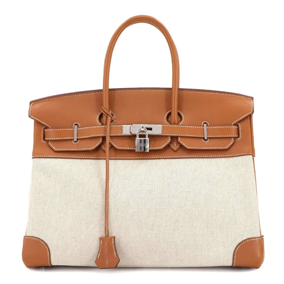 HERMES BIRKIN 35 TOILE H VEAU SWIFT ECRU GOLD HAND BAG PURSE: HERMES Birkin 35 Toile H Veau Swift Ecru Gold Hand Bag Purse Brand: HERMES Type: Hand Bag Material: Toile H , Veau Swift Color: Ecru , Gold Size: W 13.39 inch, H 10.83 inch, D 7.48 inch Handle 10.