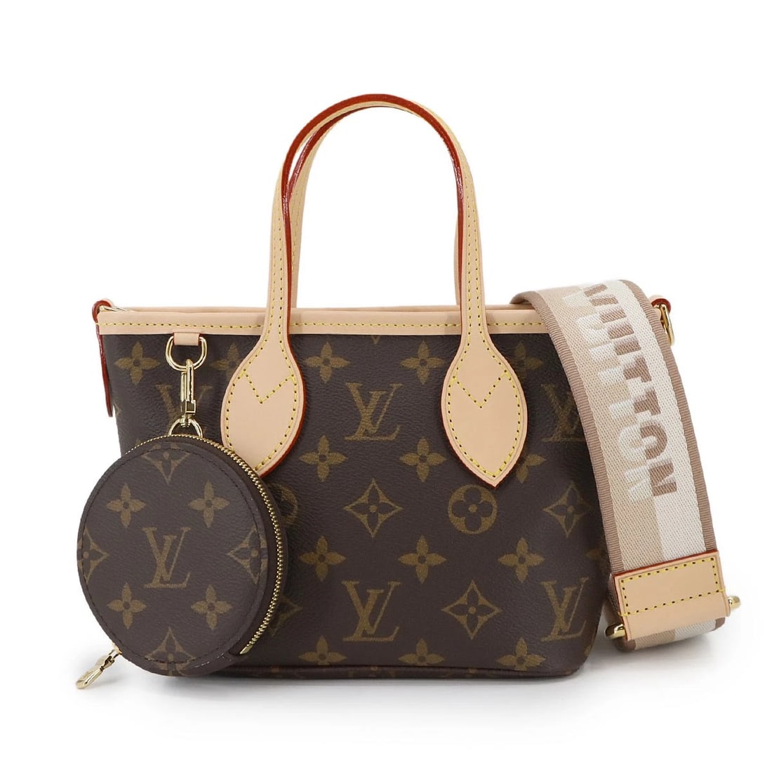 LOUIS VUITTON MONOGRAM NEVERFULL TOTE SHOULDER BAG BROWN: LOUIS VUITTON Monogram Neverfull Tote Shoulder Bag Brown Brand: LOUIS VUITTON Type: Tote Bag / Shoulder Bag Material: Monogram Canvas Color: Monogram , Beige Size: W 6.69 inch, H 5.71 inch, D 3.54