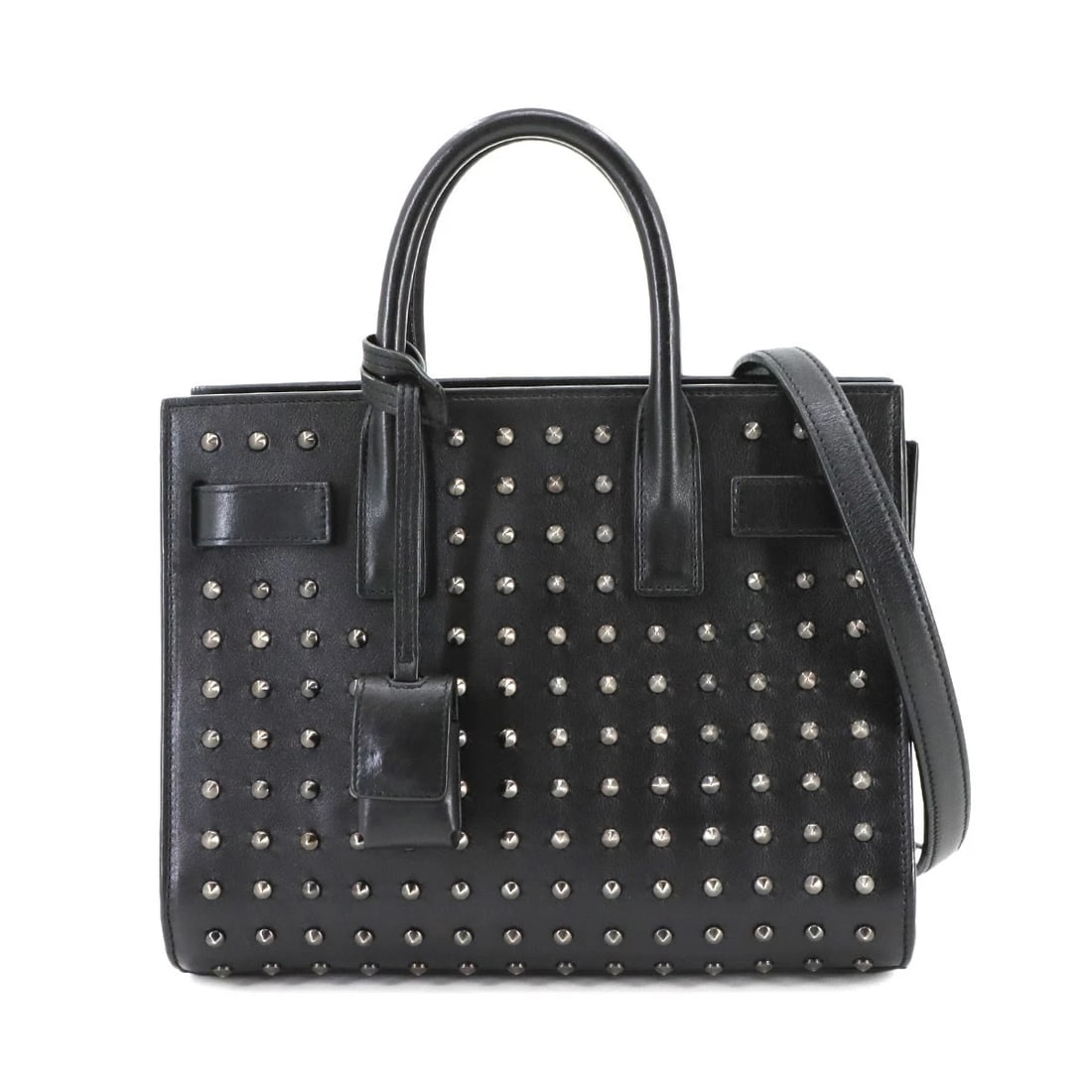 SAINT LAURENT NANO SAC DE JOUR HAND SHOULDER BAG BLACK: SAINT LAURENT Nano Sac De Jour Hand Shoulder Bag Black Brand: SAINT LAURENT Type: Hand Bag / Shoulder Bag Material: Leather Color: Black Size: W 8.46 inch, H 6.69 inch, D 4.13 inch Handle 7.9inch