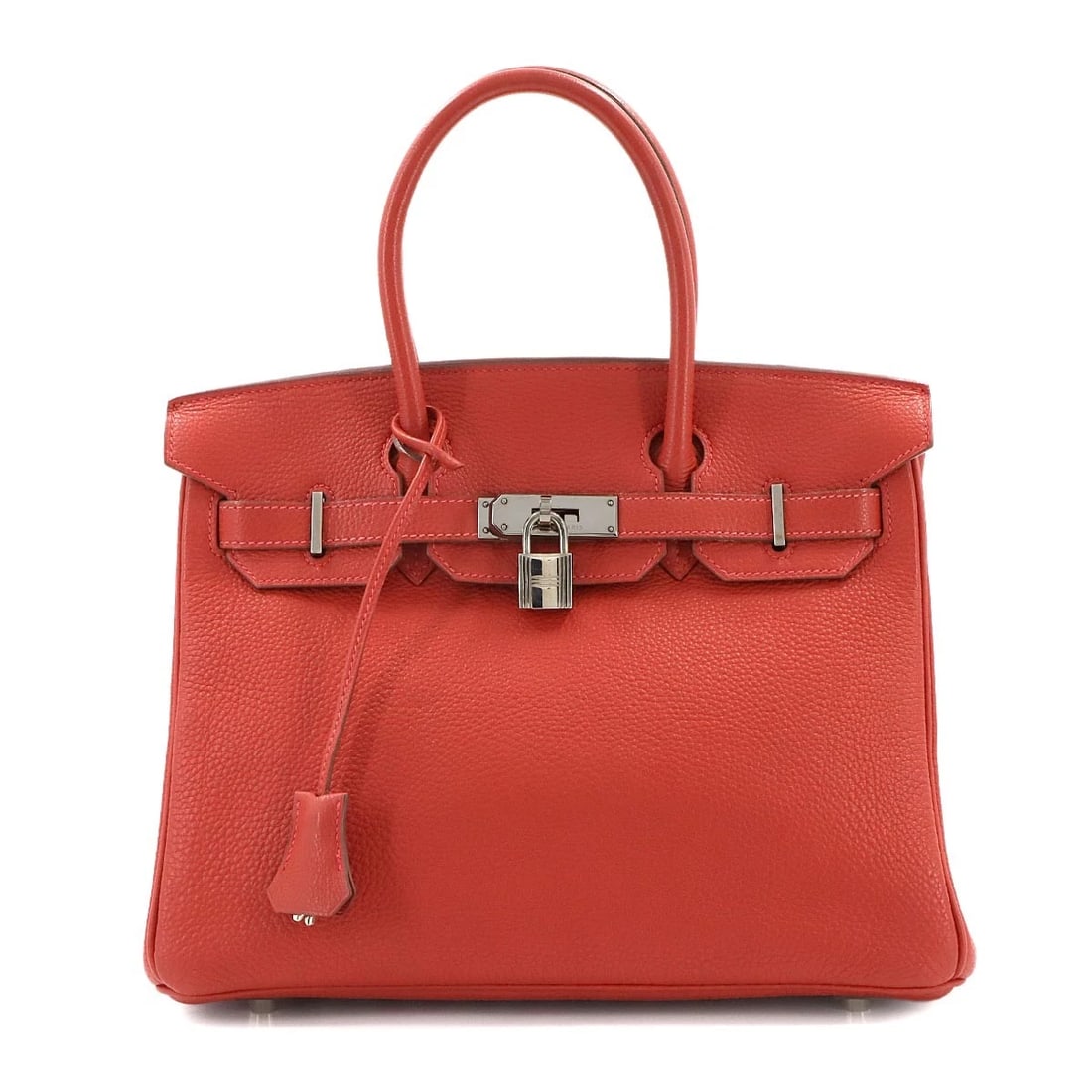 HERMES BIRKIN 30 TOGO LEATHER VERMILLON HAND BAG PURSE: HERMES Birkin 30 Togo Leather Vermillon Hand Bag Purse Brand: HERMES Type: Hand Bag Material: Togo Color: Vermillon Size: W 11.61 inch, H 9.45 inch, D 6.30 inch Handle 11inch (28cm) Accessories: