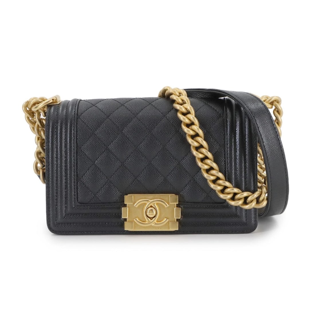 CHANEL CHANEL SMALL CHAIN SHOULDER BAG LEATHER BLACK: CHANEL CHANEL Small Chain Shoulder Bag Leather Black Brand: CHANEL Type: Shoulder Bag Material: Leather Color: Black Size: W 7.87 inch, H 4.72 inch, D 2.95 inch Shoulder 26.8inch to 44.5inch (68cm