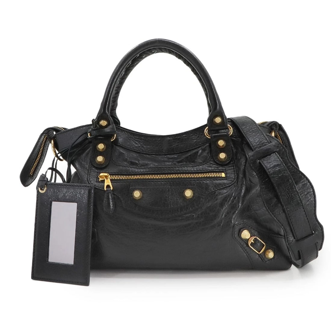 BALENCIAGA THE GIANT TOWN HAND SHOULDER BAG LEATHER BLACK: BALENCIAGA The Giant Town Hand Shoulder Bag Leather Black Brand: BALENCIAGA Type: Hand Bag / Shoulder Bag Material: Leather Color: Black Size: W 12.99 inch, H 8.66 inch, D 2.36 inch Handle 10.2inc