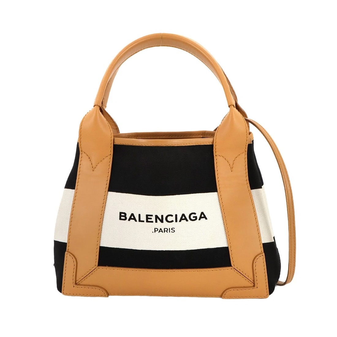 BALENCIAGA NAVY XS CABAS TOTE SHOULDER BAG CANVAS BLACK WHITE: BALENCIAGA Navy XS Cabas Tote Shoulder Bag Canvas Black White Brand: BALENCIAGA Type: Tote Bag / Shoulder Bag Material: Leather , Canvas Color: Black , White , Beige Size: W 9.84 inch, H 7.87 inch