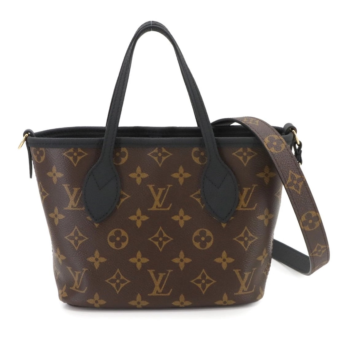 LOUIS VUITTON NEVERFULL INSIDE OUT BB HAND SHOULDER BAG NOIR: LOUIS VUITTON Neverfull Inside Out BB Hand Shoulder Bag Noir Brand: LOUIS VUITTON Type: Hand Bag / Shoulder Bag Material: Leather , Mongoram Canvas Color: Noir , Mongoram Size: W 7.48 inch, H 6.30