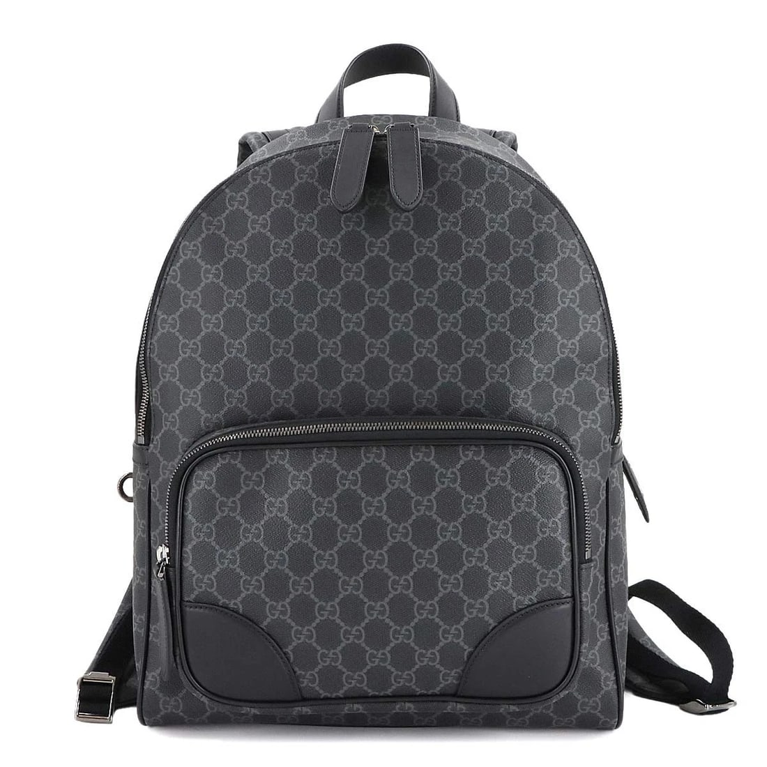 GUCCI GG EMBLEM BACKPACK FABRIC LEATHER BLACK PURSE: GUCCI GG Emblem Backpack Fabric Leather Black Purse Brand: GUCCI Type: Backpack Material: GG Emblem Fabric , Leather Color: Black Size: W 12.20 inch, H 16.14 inch, D 5.51 inch Handle 7.5inch (19cm