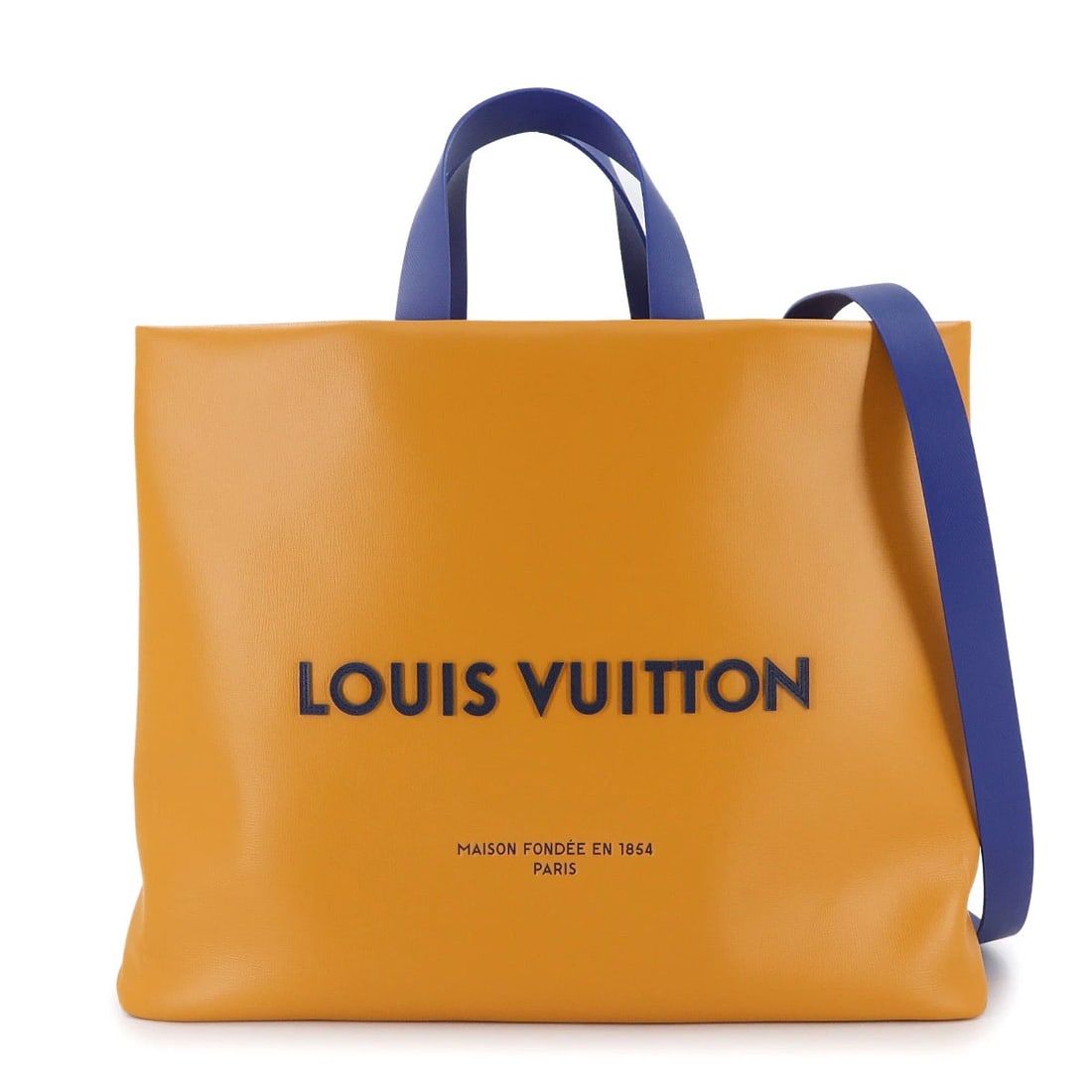 LOUIS VUITTON TOTE MM 2WAY SHOULDER BAG LEATHER SAFRAN: LOUIS VUITTON Tote MM 2way Shoulder Bag Leather Safran Brand: LOUIS VUITTON Type: Tote Bag / Shoulder Bag Material: Leather Color: Safran Size: W 16.14 inch, H 12.80 inch, D 6.10 inch Handle 12.6i