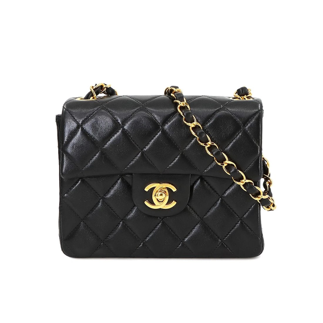 CHANEL MINI MATELASSE CHAIN SHOULDER BAG LEATHER BLACK PURSE: CHANEL Mini Matelasse Chain Shoulder Bag Leather Black Purse Brand: CHANEL Type: Shoulder Bag Material: Leather Color: Black Size: W 6.50 inch, H 4.92 inch, D 2.56 inch Shoulder 44.1inch (112cm)