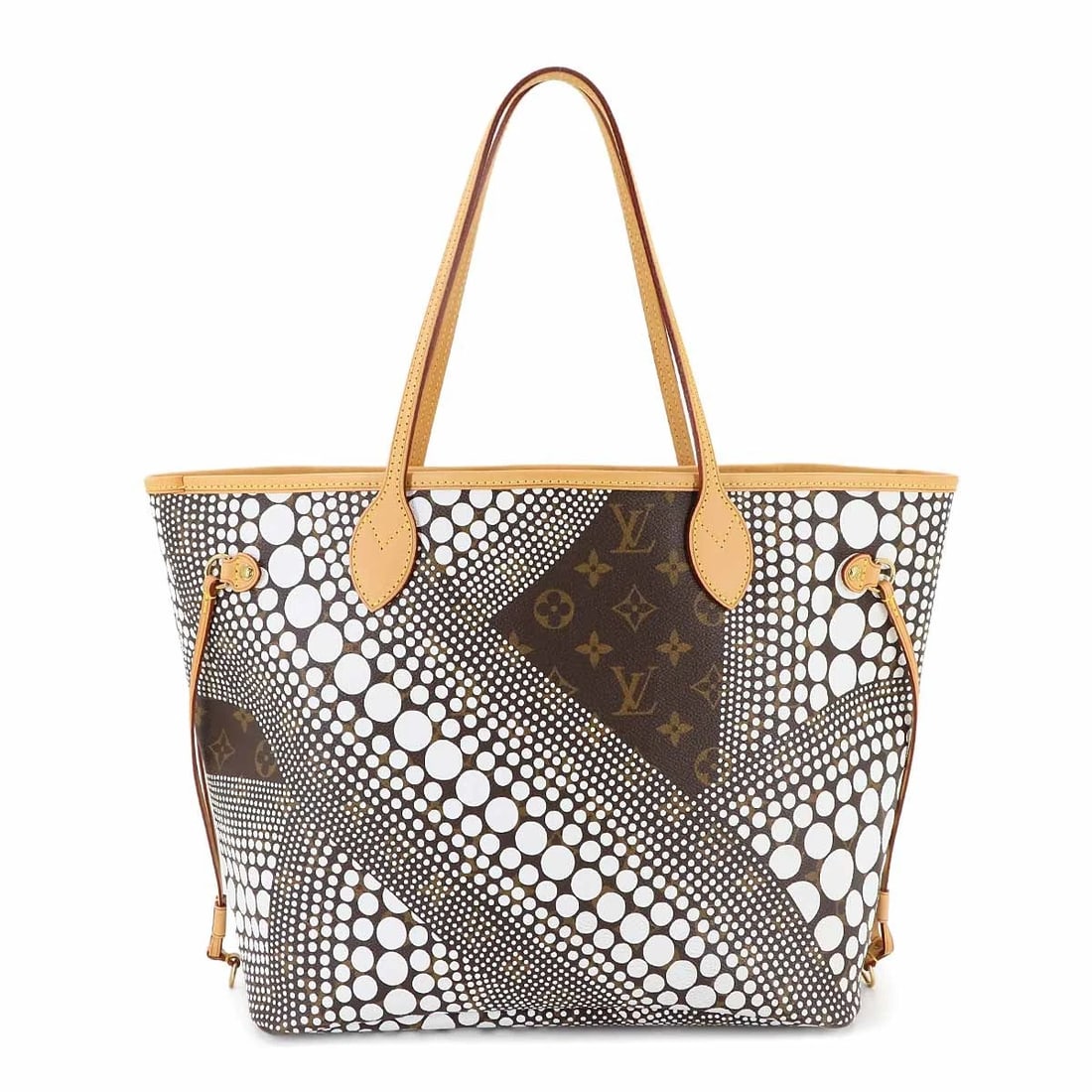 LOUIS VUITTON MONOGRAM WAVE NEVERFULL MM TOTE BAG: LOUIS VUITTON Monogram Wave Neverfull MM Tote Bag Brand: LOUIS VUITTON Type: Tote Bag Material: Monogram Wave Canvas Color: Monogram , Blanc Size: W 12.40 inch, H 11.61 inch, D 6.10 inch Handle 18
