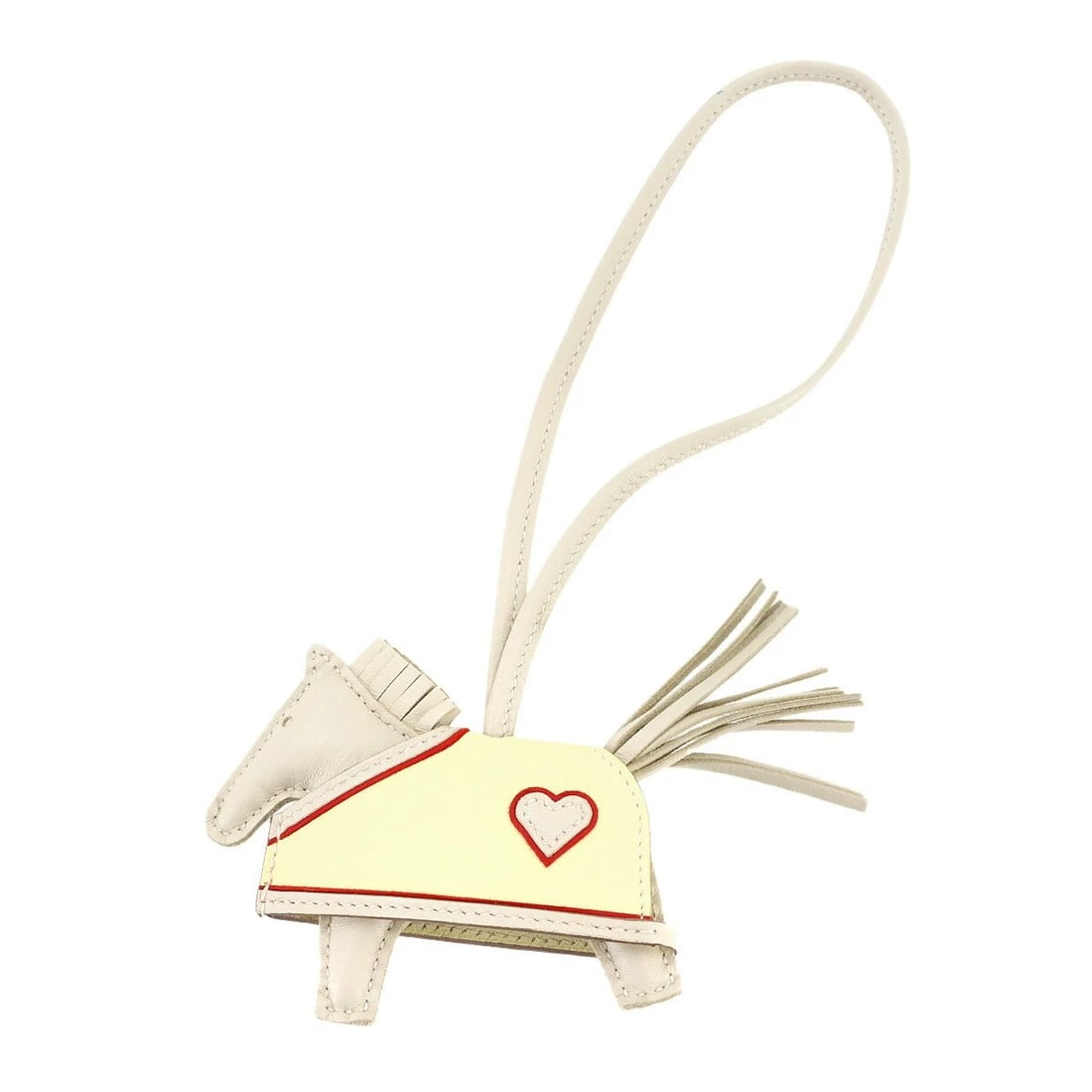 HERMES COEUR PM BAG CHARM AGNEAU: HERMES Coeur PM Bag Charm Agneau Brand: HERMÈS Type: Bag Charm Material: Agneau Milo , Swift Color: Craie , Jaune Milton , Rouge Radieux Size: W4.7 x H3 inch strap: 7.1inch Accessories: None <