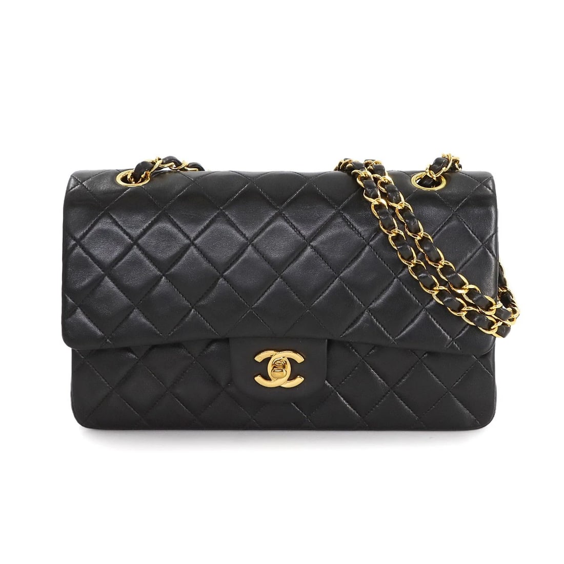 CHANEL MATELASSE 25 CHAIN SHOULDER BAG LEATHER BLACK (1 of 6)