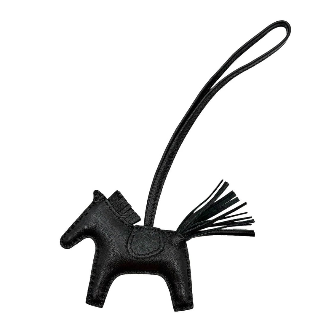 HERMES RODEO PM BAG CHARM AGNEAU MILO SO BLACK: HERMES Rodeo PM Bag Charm Agneau Milo So Black Brand: HERMES Type: Bag Charm Material: Agneau Milo Color: Black Size: W4.7 inch x H3 inch Strap:6.9inch Accessories: None Accessories Notice