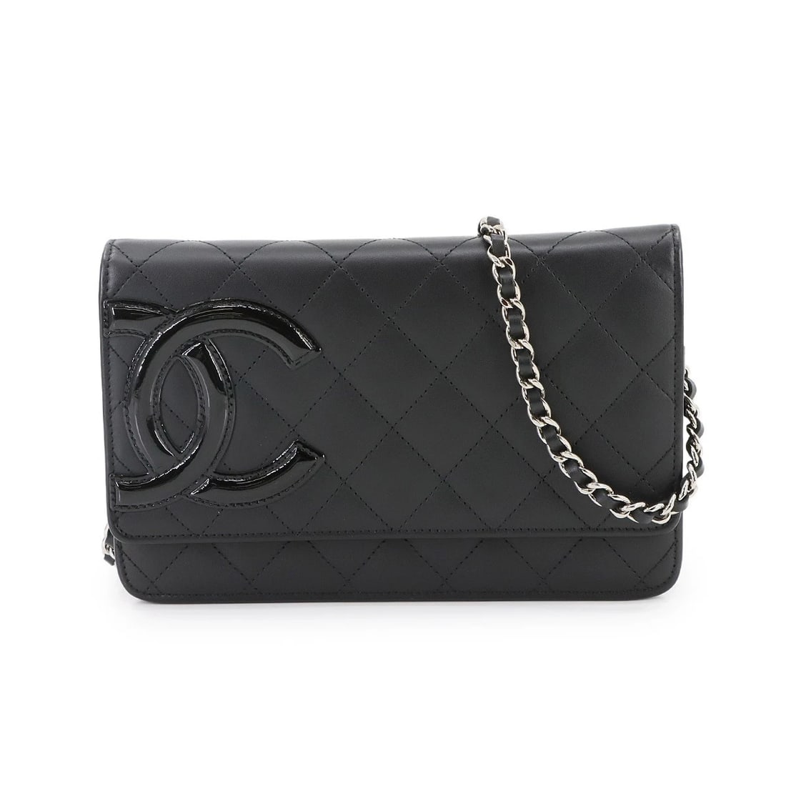 CHANEL CAMBON LINE CHAIN LONG WALLET LEATHER ENAMEL BLACK: CHANEL Cambon Line Chain Long Wallet Leather Enamel Black Brand: CHANEL Type: Chain Wallet Material: Leather , Enamel Color: Black Size: W 7.48 inch, H 4.92 inch, D 0.79 inch Accessories: None