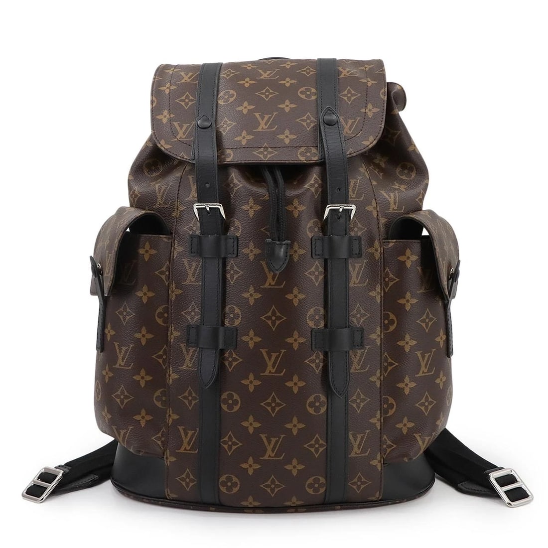 LOUIS VUITTON MONOGRAM MACASSAR CHRISTOPHER BACKPACK PURSE: LOUIS VUITTON Monogram Macassar Christopher Backpack Purse Brand: LOUIS VUITTON Type: Backpack Material: Monogram Macassar canvas Color: Monogram Macassar Size: W 13.19 inch, H 18.11 inch, D 4.72