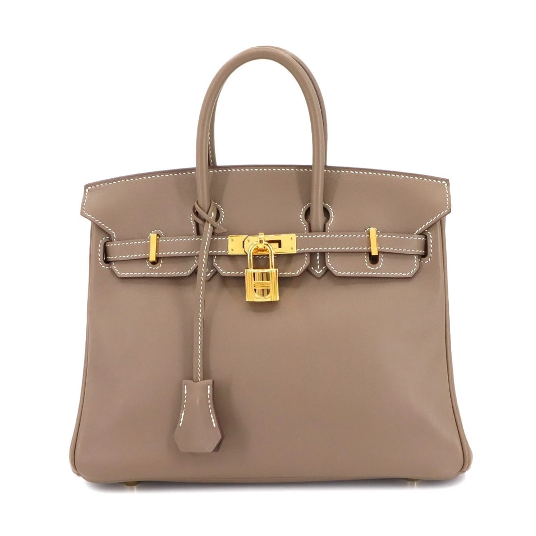 HERMES BIRKIN 25 VEAU SWIFT ETOUPE HAND BAG PURSE: HERMES Birkin 25 Veau Swift Etoupe Hand Bag Purse Brand: HERMES Type: Hand Bag Material: Veau Swift Color: Etoupe Size: W 9.84 inch, H 7.87 inch, D 5.31 inch Handle 7.5inch (19cm) Accessories: No