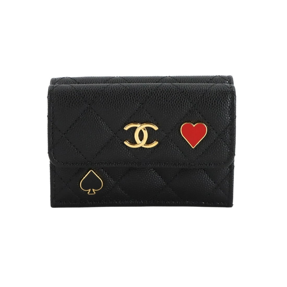 CHANEL MATELASSE COMPACT WALLET LEATHER BLACK: CHANEL Matelasse Compact Wallet Leather Black Brand: CHANEL Type: Wallet Material: Leather Color: Black Size: W 4.13 inch, H 2.95 inch, D 1.18 inch Accessories: None Accessories Notice: Wh