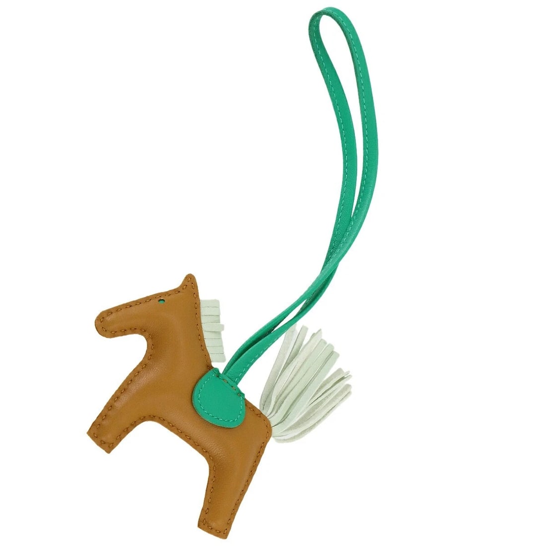 HERMES RODEO PM BAG CHARM AGNEAU MILO SESAME MAUVE: HERMES Rodeo PM Bag Charm Agneau Milo Sesame Mauve Brand: HERMES Type: Bag Charm Material: Agneau Milo Color: Sesame , Menthe , Vert Fizz Size: W4.7 x H2.8 inch strap: 7.1inch Accessories: None