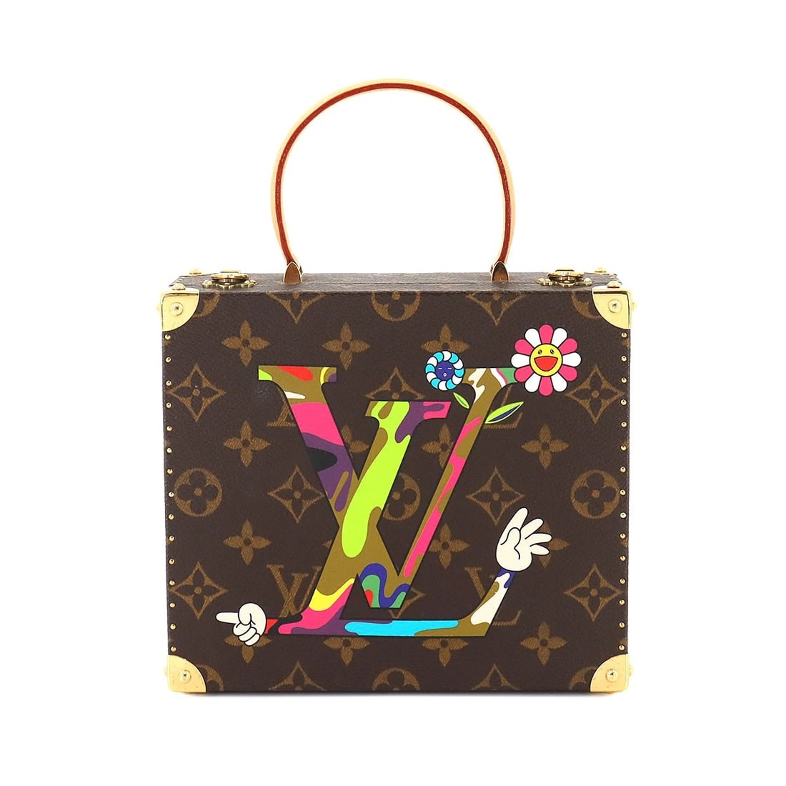 LOUIS VUITTON CHARACTER TALE JEWELRY BOX CASE TAKASHI: LOUIS VUITTON Character Tale Jewelry Box Case Takashi Brand: LOUIS VUITTON Type: Jewelry Box Material: Monogram Canvas Color: Monogram , Multicolor Size: W 7.28 inch, H 6.30 inch, D 2.76 inch Hand