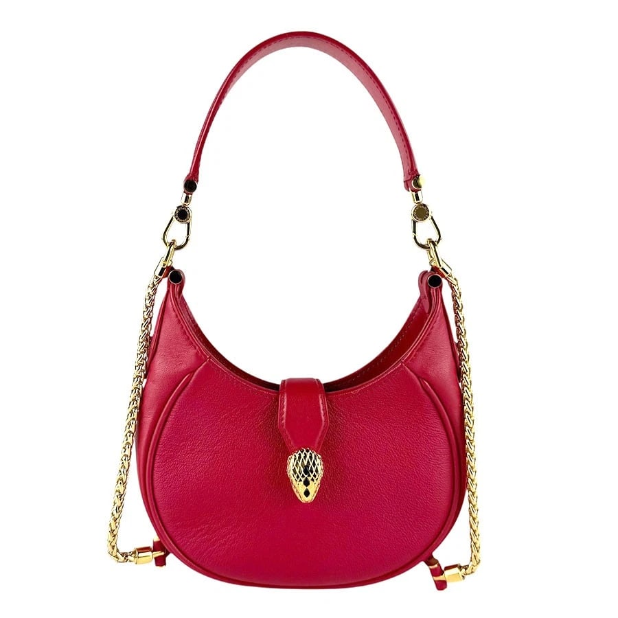 BVLGARI SERPENTI FOREVER SHOULDER BAG HANDBAG: BVLGARI Serpenti Forever Shoulder Bag Handbag Brand: BVLGARI Type: Shoulder Bag Material: Leather Color: Red Size: W:18cmx H:12cmx D:4cm Handle Length:30cm Shoulder Length: 90cm Accessories: None