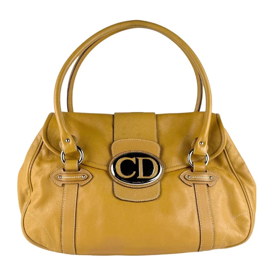 CHRISTIAN DIOR SHOULDER BAG MUSTARD YELLOW: Christian Dior Shoulder Bag Mustard Yellow Brand: Christian Dior Type: Shoulder Bag Material: Leather Color: Mustard Yellow Size: W:13.8inx H:9.4inx D:5.1in Shoulder Length: 25.6in Accessories: N