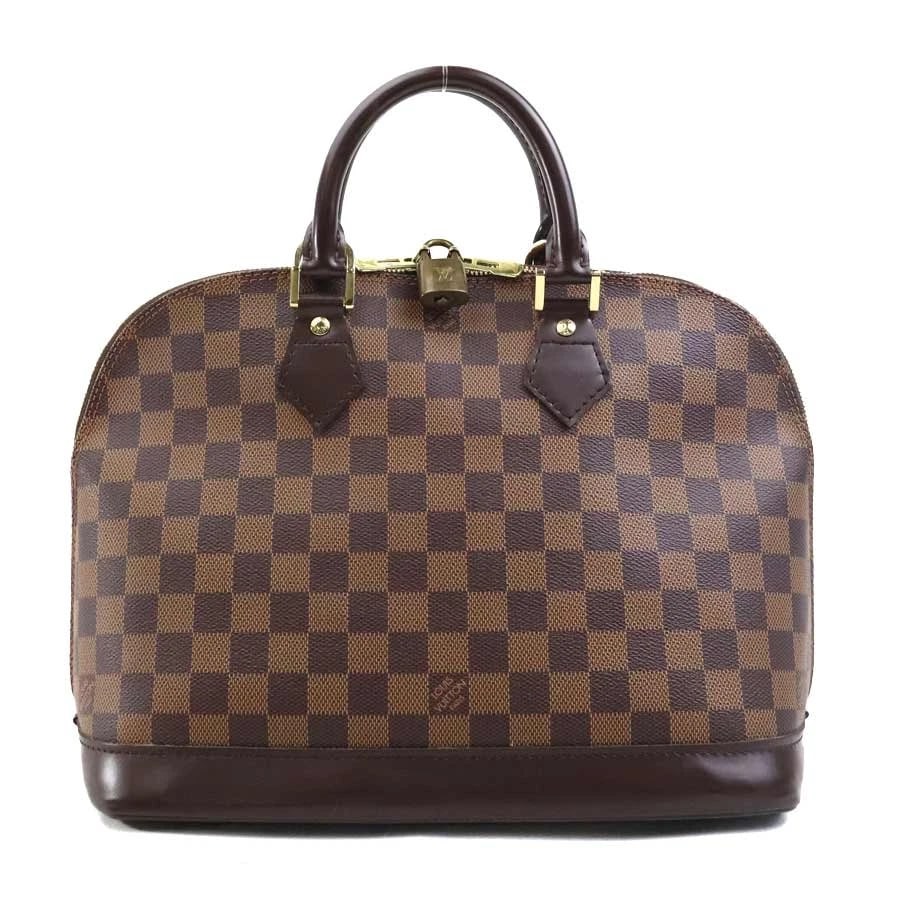 LOUIS VUITTON DAMIER EBENE ALMA HANDBAG: LOUIS VUITTON Damier Ebene Alma Handbag Brand: LOUIS VUITTON Type: Handbag Material: Damier Canvas Color: Ebene Size: W:11.4inx H:9.3inx D:6.3in Handle Length:11.0in Accessories: None Acce