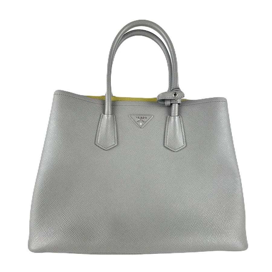 PRADA HANDBAG SHOULDER BAG GRAY LEATHER: PRADA Handbag Shoulder Bag Gray Leather Brand: PRADA Type: Handbag Material: Leather Color: Gray Size: W:13.8inx H:10.6inx D:6.7in Handle Length:18.5in Shoulder Length: 47.2in Accessories: None