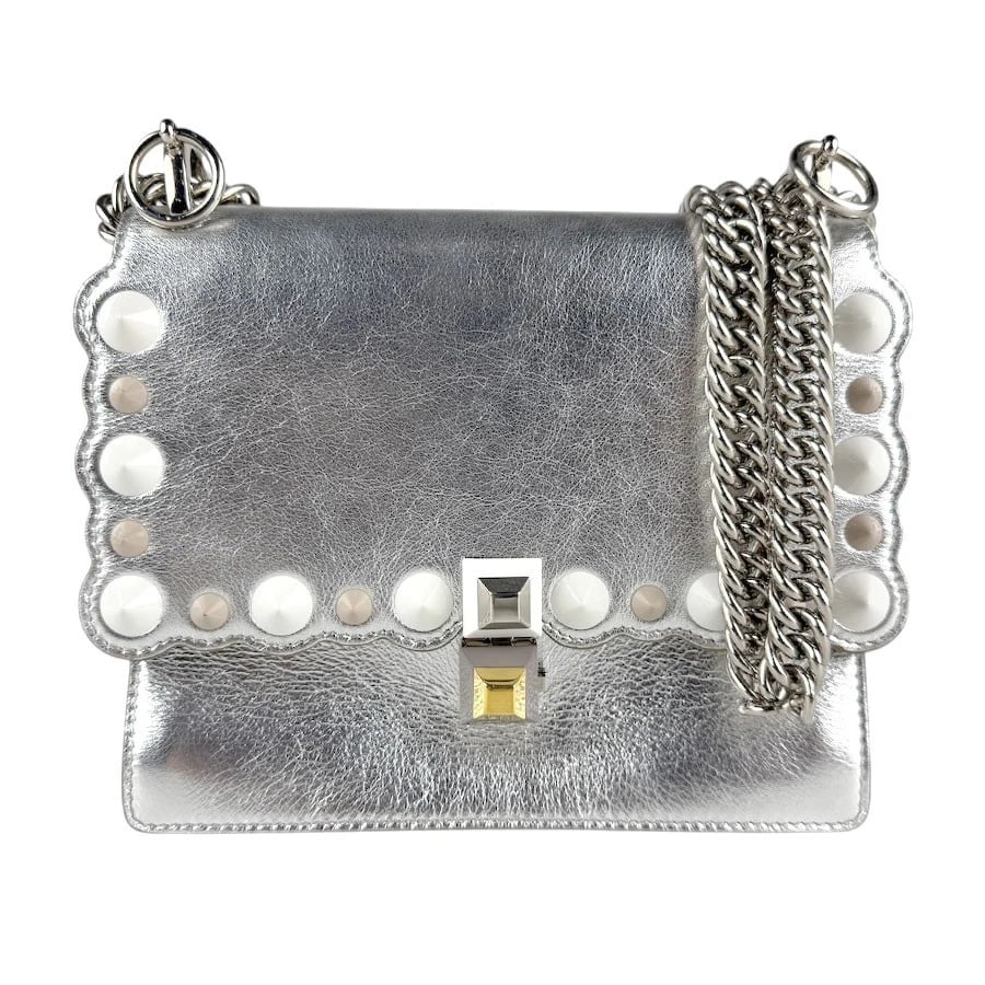 FENDI CAN I SHOULDER BAG SILVER/WHITE/GREIGE (1 of 11)
