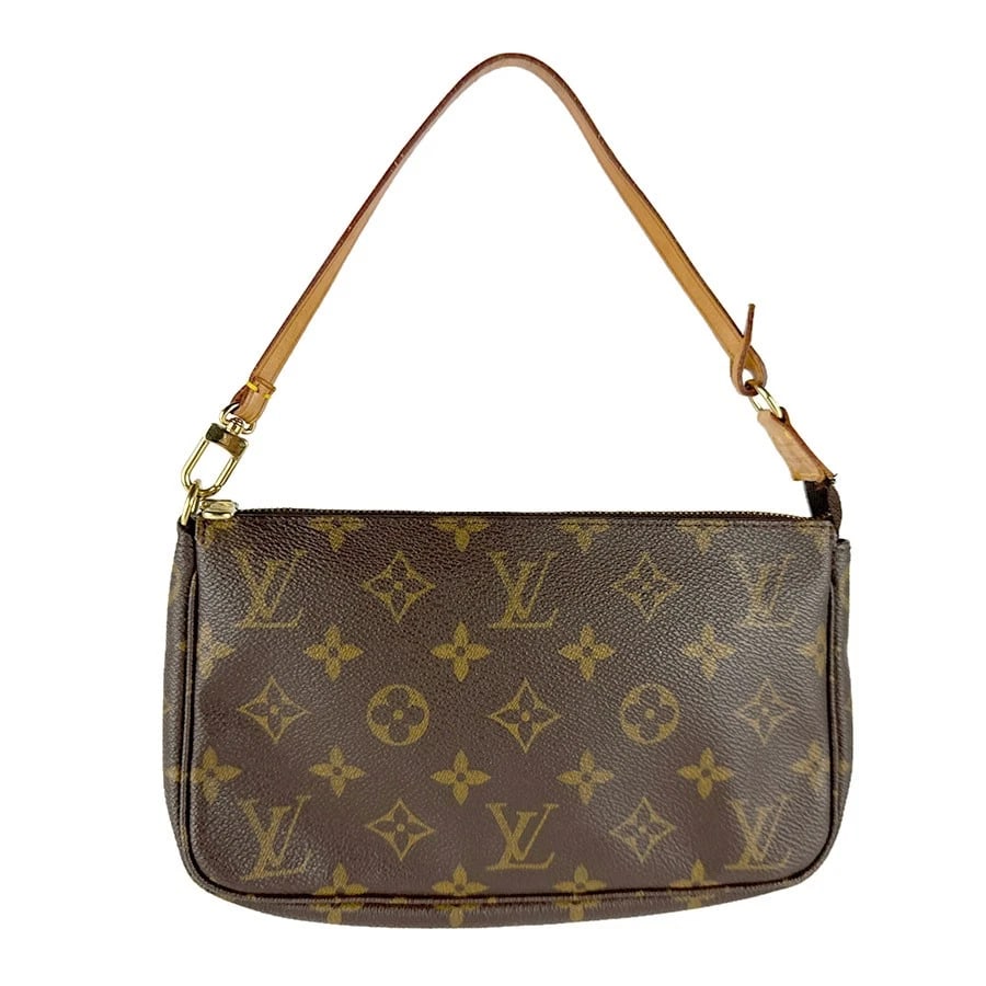 LOUIS VUITTON MONOGRAM POCHETTE ACCESSOIRES HANDBAG: LOUIS VUITTON Monogram Pochette Accessoires Handbag Brand: LOUIS VUITTON Type: Handbag Material: Monogram Canvas Color: Brown Size: W:8.3inx H:5.1inx D:1.6in Handle Length:13.8in Accessories: Non