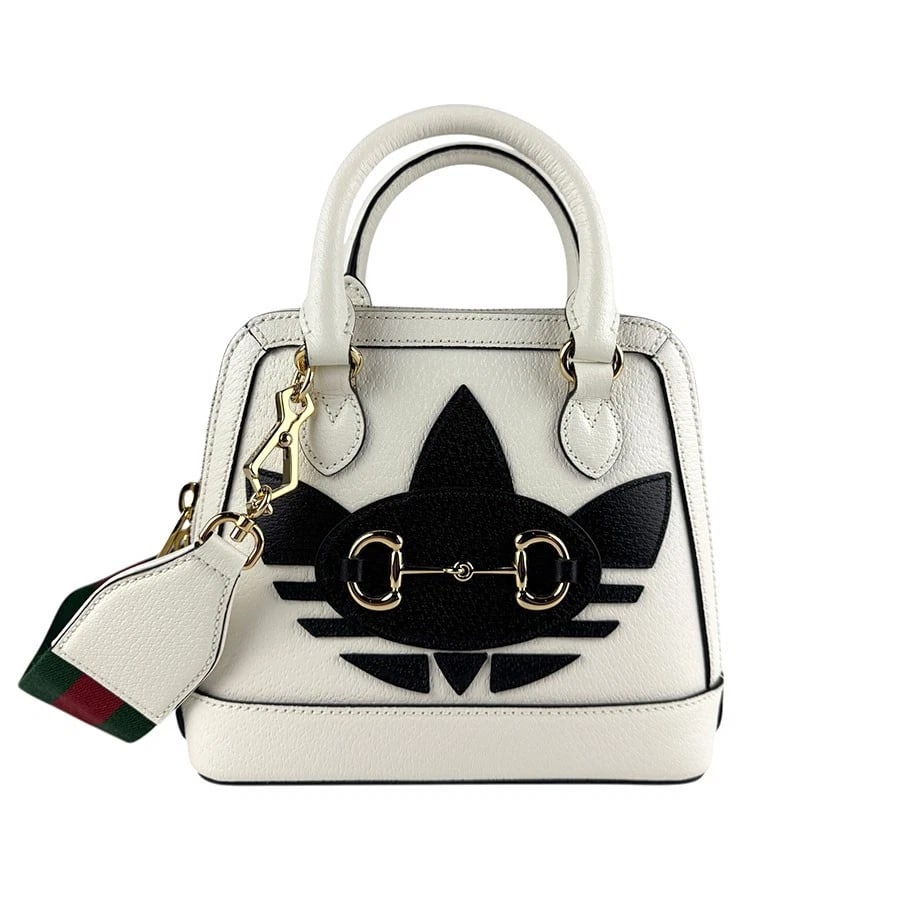 GUCCI X ADIDAS HANDBAG SHOULDER BAG 3-WAY BAG: GUCCI x adidas Handbag Shoulder Bag 3-Way Bag Brand: GUCCI Type: Handbag Material: leather Color: Off White/Black Size: W:7.9inx H:7.1inx D:2.8in Handle Length:11.8in Shoulder Length: 47.2in Acce
