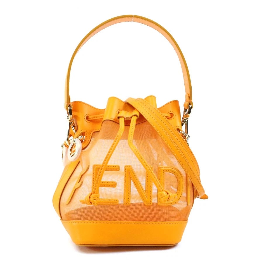 FENDI MON TRESOR MINI HANDBAG SHOULDER BAG: FENDI Mon Tresor Mini Handbag Shoulder Bag Brand: FENDI Type: Handbag Material: leather Color: Orange Size: W:4.7inx H:6.7inx D:3.9in Handle Length:15.0in Shoulder Length: 49.6in Accessories: Non