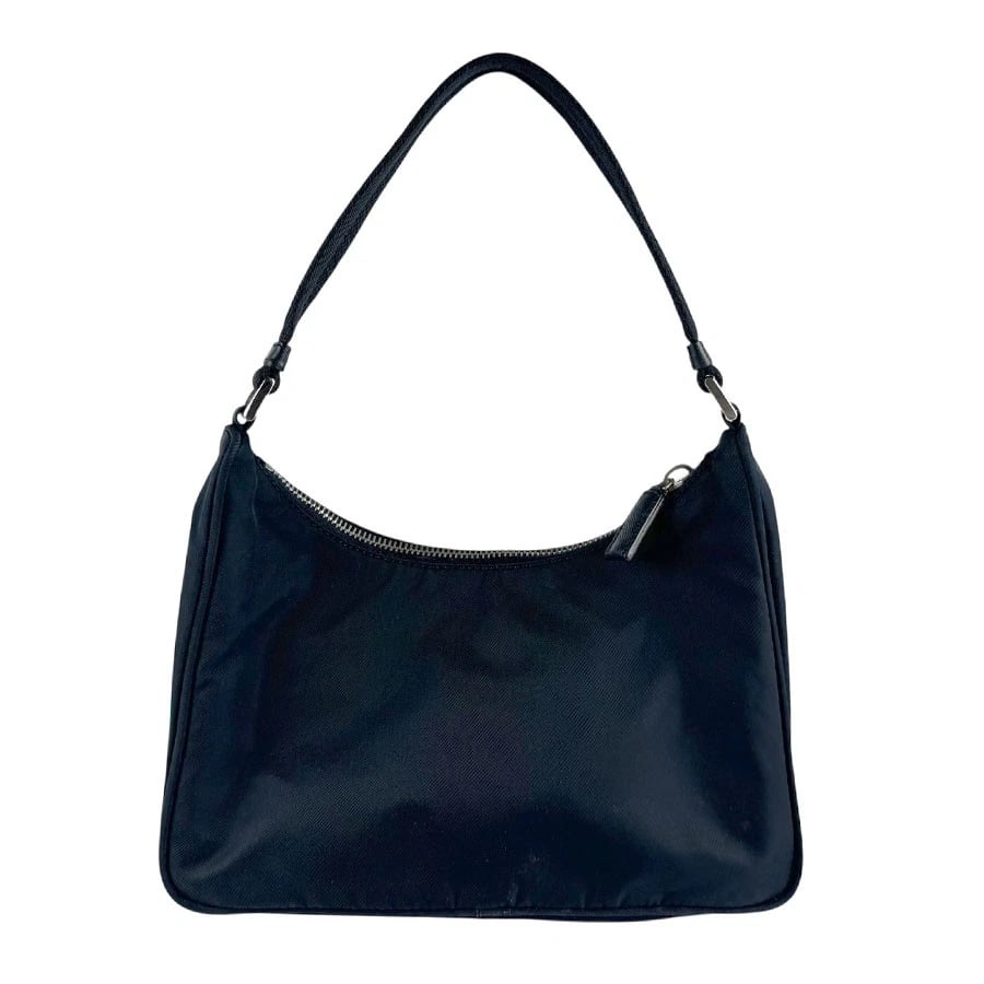 PRADA HANDBAG NAVY NYLON/SILVERTONE - 3