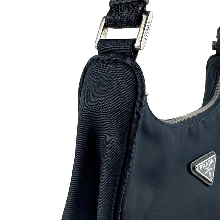 PRADA HANDBAG NAVY NYLON/SILVERTONE - 6